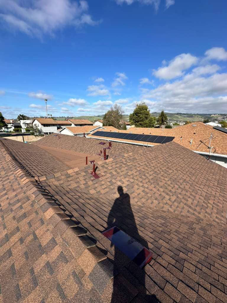 Architectural shingle re-roof in progress by LAAC Roofing